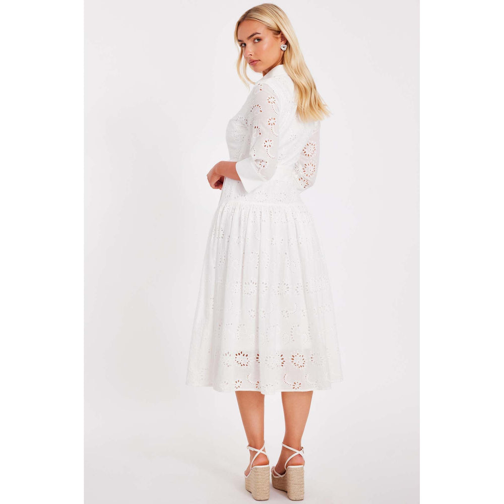 Quiz Clothing White Women Shirt Dress With Belt