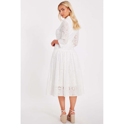Quiz Clothing White Women Shirt Dress With Belt