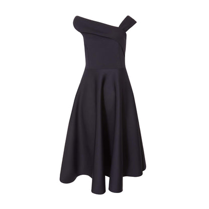 Quiz Clothing Navy Blue Women Fit And Flare Dress