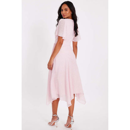 Quiz Clothing Pink Women Fit And Flare Dress With Belt