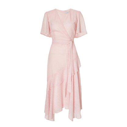 Quiz Clothing Pink Women Fit And Flare Dress With Belt