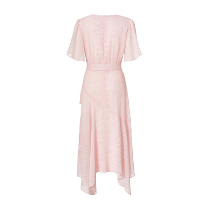 Quiz Clothing Pink Women Fit And Flare Dress With Belt