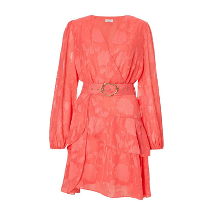 Quiz Clothing Coral Women Fit And Flare Dress With Belt