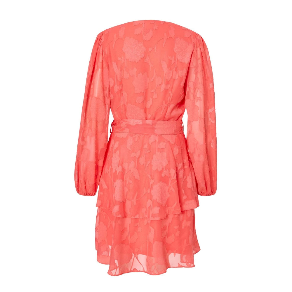 Quiz Clothing Coral Women Fit And Flare Dress With Belt