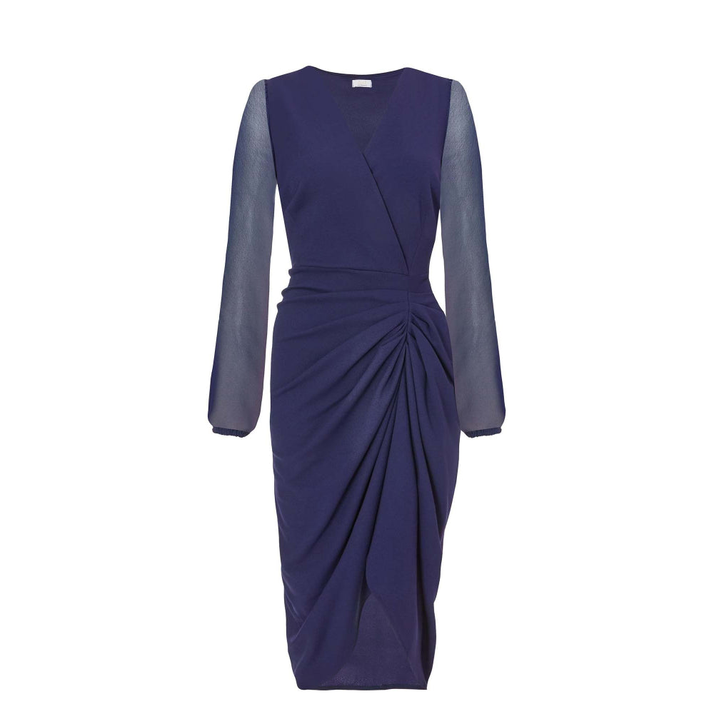 Quiz Clothing Navy Blue Women Wrap Bodycon Dress