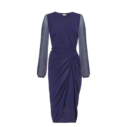 Quiz Clothing Navy Blue Women Wrap Bodycon Dress