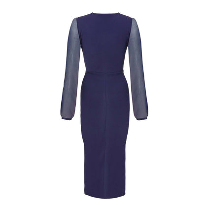 Quiz Clothing Navy Blue Women Wrap Bodycon Dress