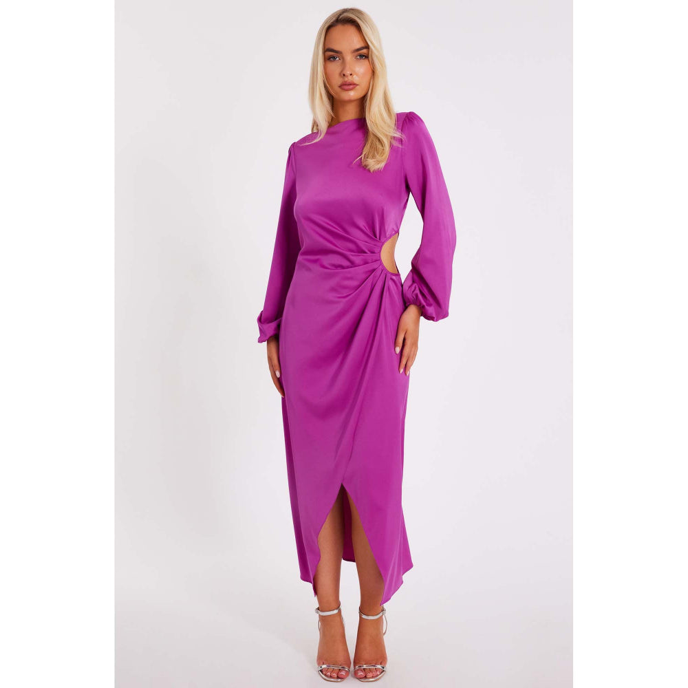 Quiz Clothing Magenta Women Sheath Maxi Dress
