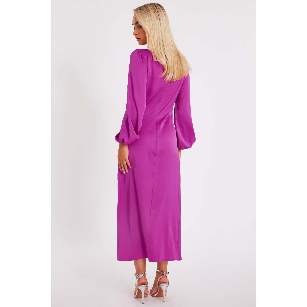 Quiz Clothing Magenta Women Sheath Maxi Dress