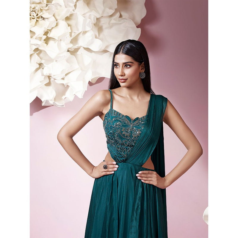 Qunic Teal Green Whisper Gown
