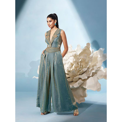 Qunic Blue Gilded Dew Jumpsuit