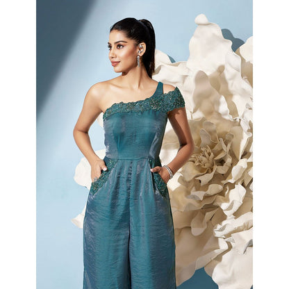 Qunic Teal Iridescent Jumpsuit