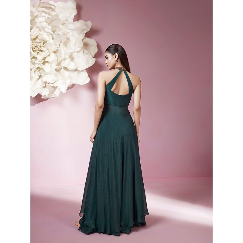 Qunic Green Emerald Grace Top with Palazzo (Set of 2)