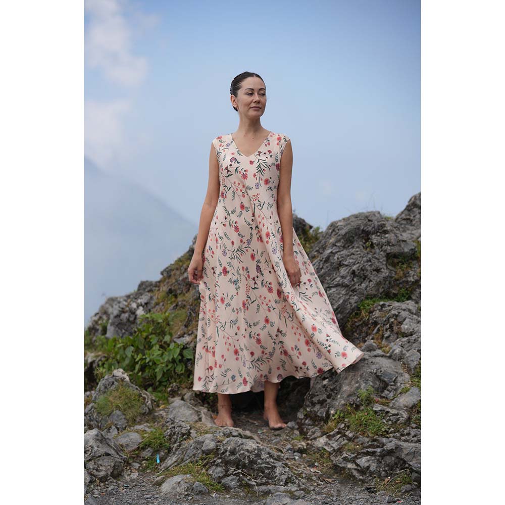 Raas Life Malini Ivory Floral Maxi Dress