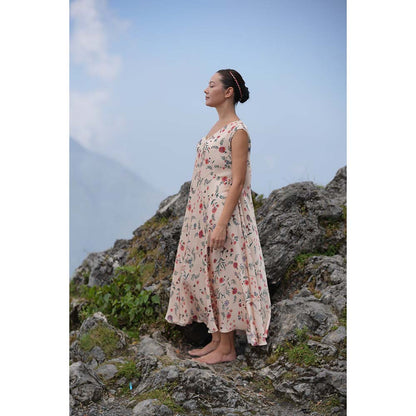 Raas Life Malini Ivory Floral Maxi Dress