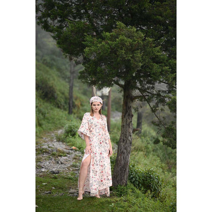 Raas Life Lata Ivory Floral Kaftan Dress