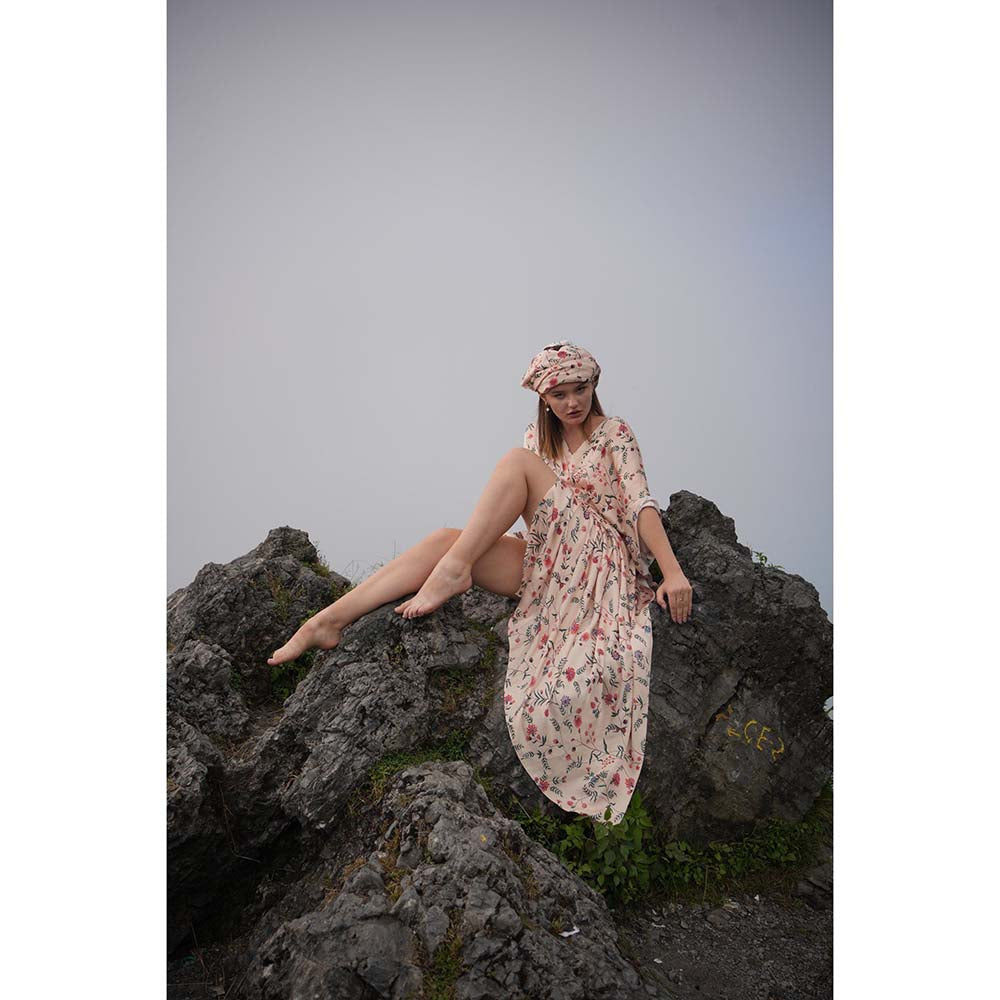 Raas Life Lata Ivory Floral Kaftan Dress