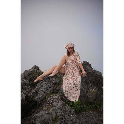 Raas Life Lata Ivory Floral Kaftan Dress