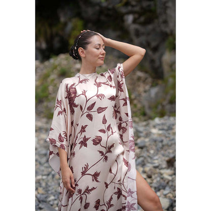 Raas Life Rani Beige Floral Kaftan Dress