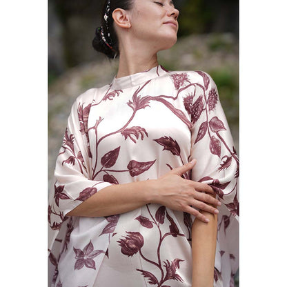Raas Life Rani Beige Floral Kaftan Dress