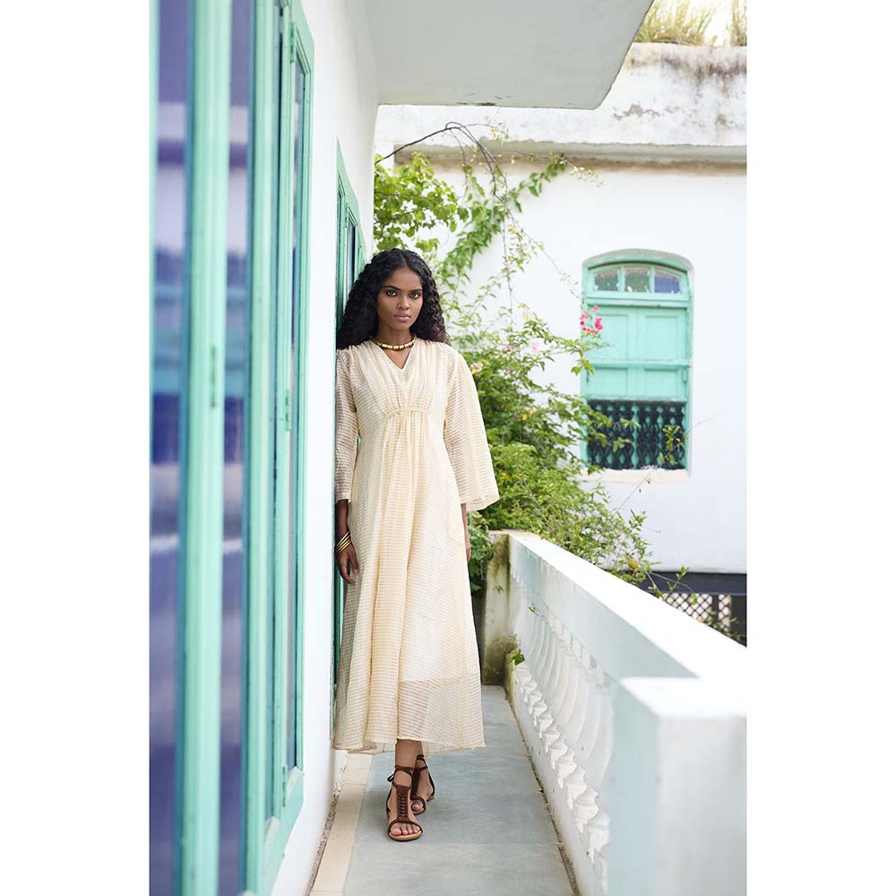 Raas Life Cream Shringara Chanderi Dress