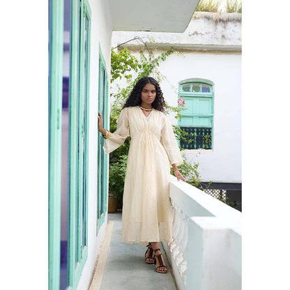 Raas Life Cream Shringara Chanderi Dress