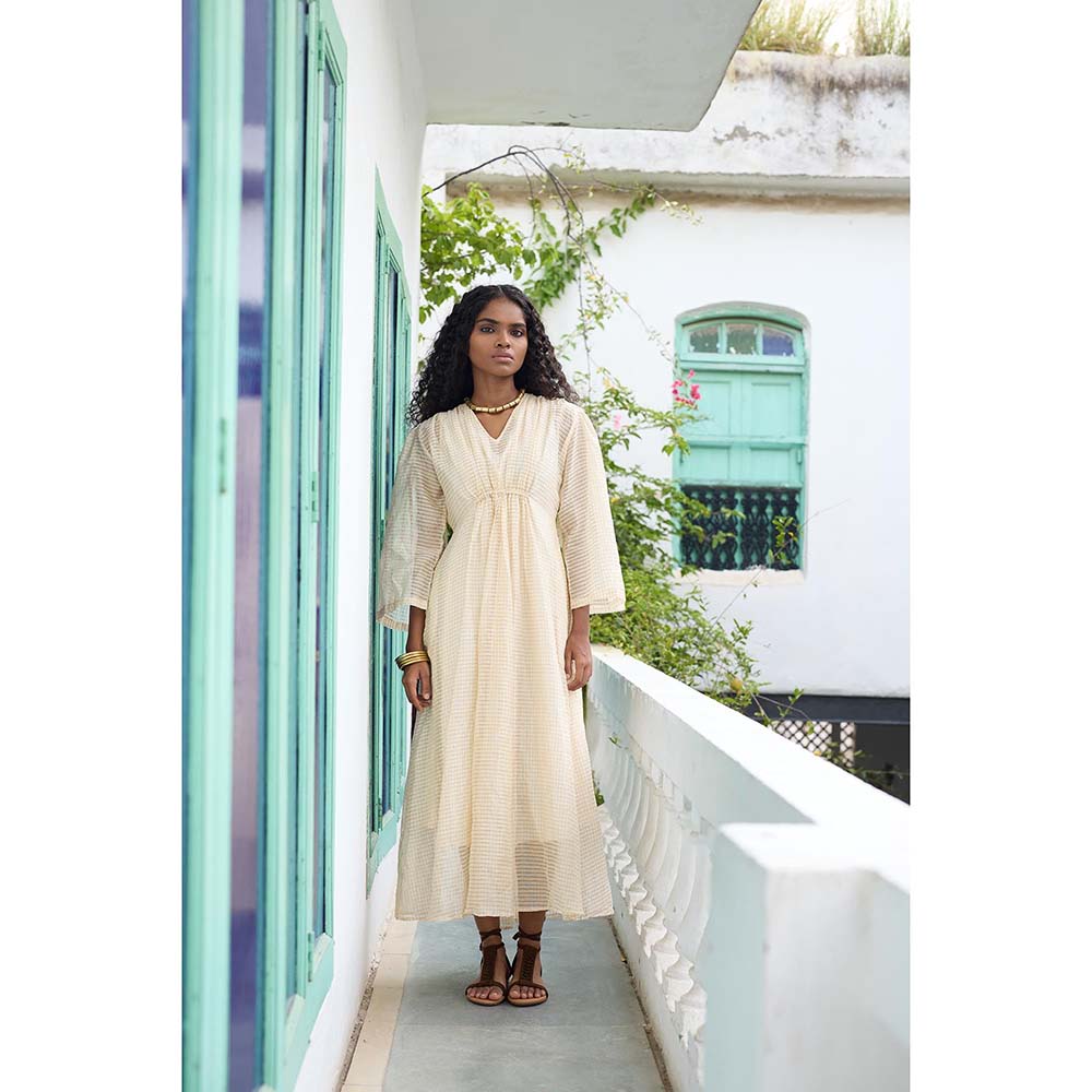 Raas Life Cream Shringara Chanderi Dress