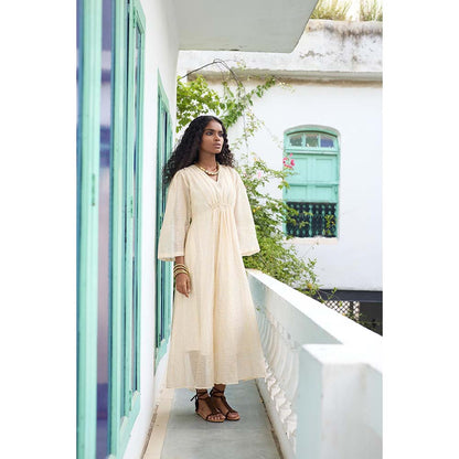 Raas Life Cream Shringara Chanderi Dress