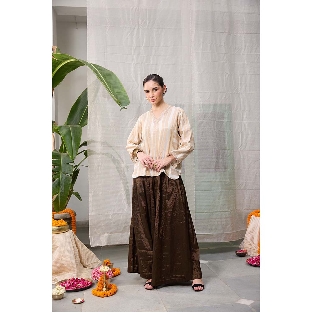 Raas Life Kaveri Brown Palazzo