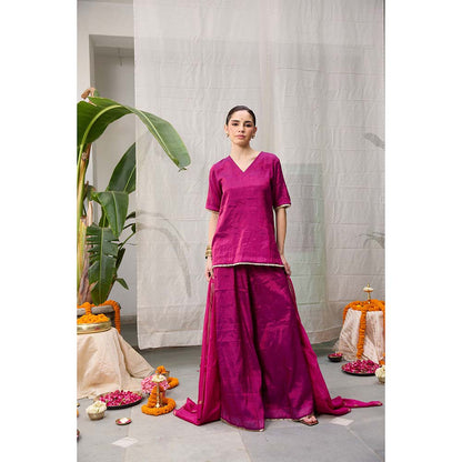 Raas Life Amala Flared Purple Palazzo