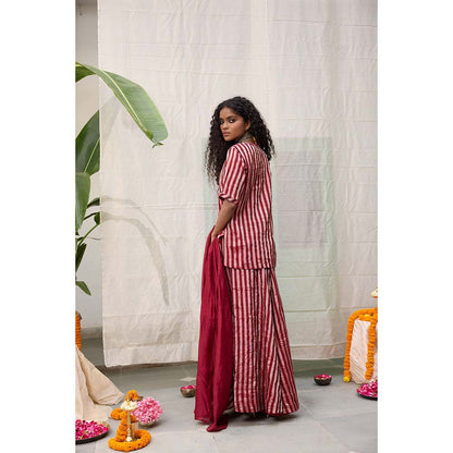 Raas Life Amala Flared Maroon Palazzo