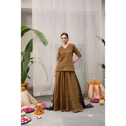 Raas Life Amala Flared Brown Palazzo