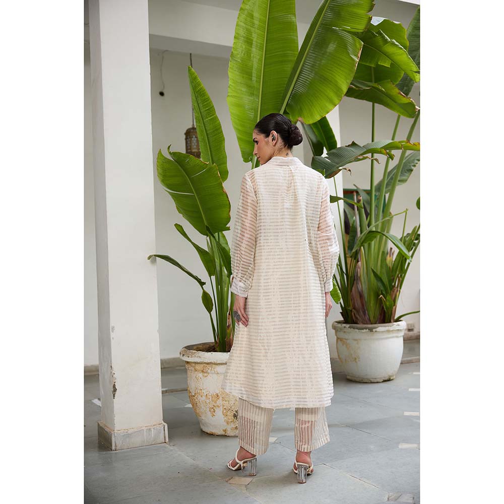 Raas Life Noor Zari Chanderi Jacket Style Kurta with Inner and Pant (Set of 3)