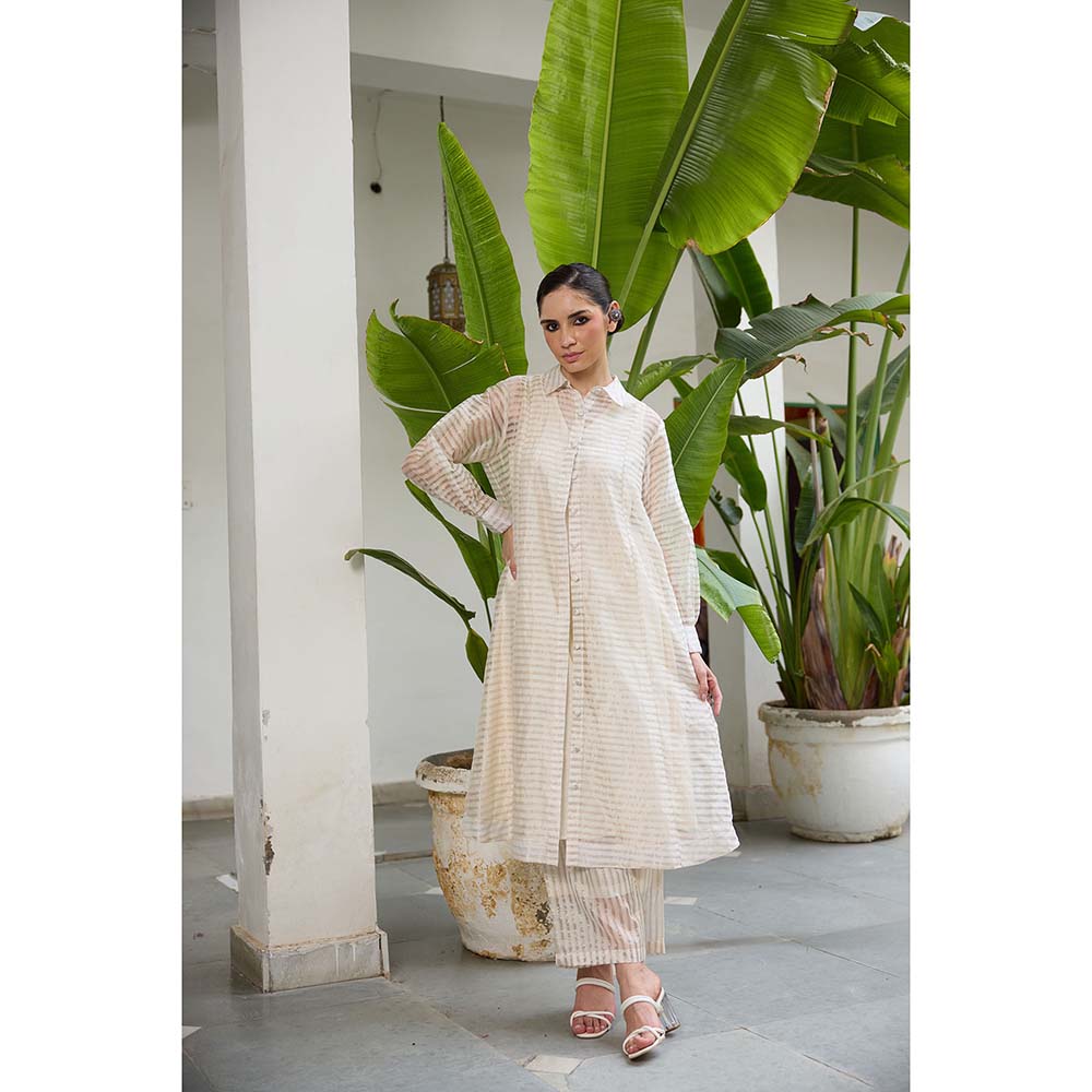 Raas Life Noor Zari Chanderi Jacket Style Kurta with Inner and Pant (Set of 3)