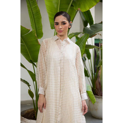 Raas Life Noor Zari Chanderi Jacket Style Kurta with Inner and Pant (Set of 3)