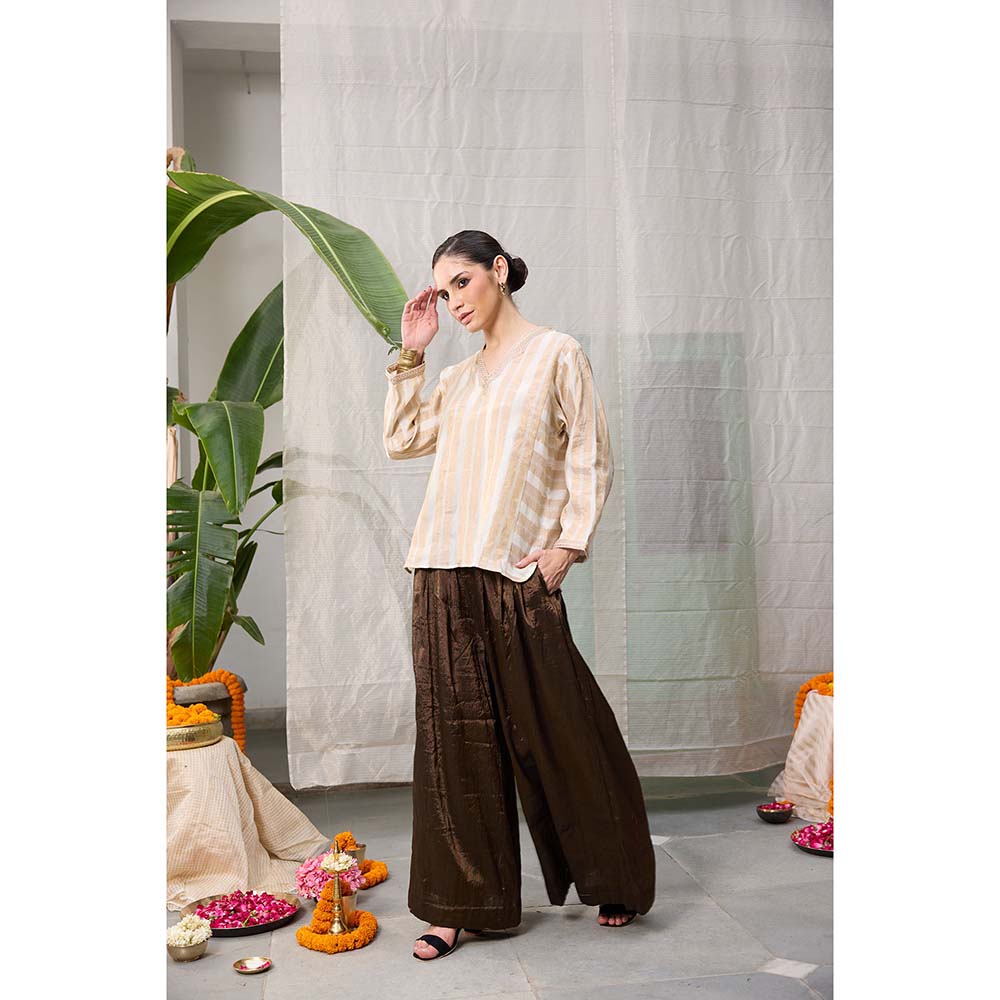 Raas Life Kaveri Tissue Chanderi Kurta and Palazzo (Set of 2)