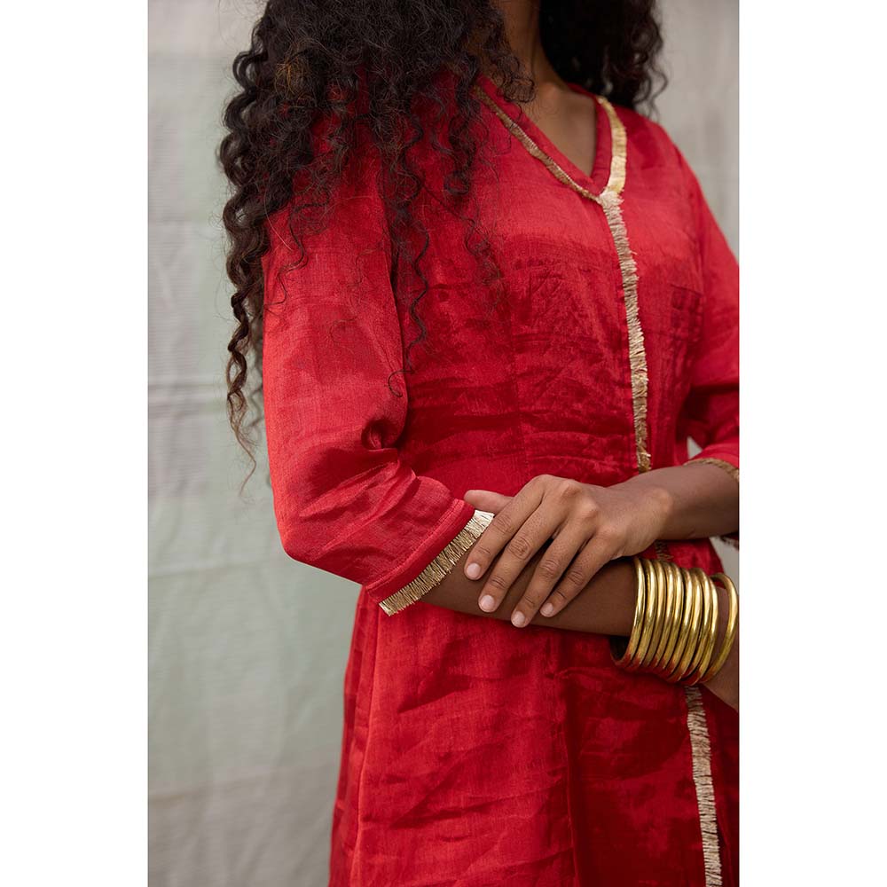 Raas Life Dhara Zari Chanderi Solid Kurta and Palazzo (Set of 2)