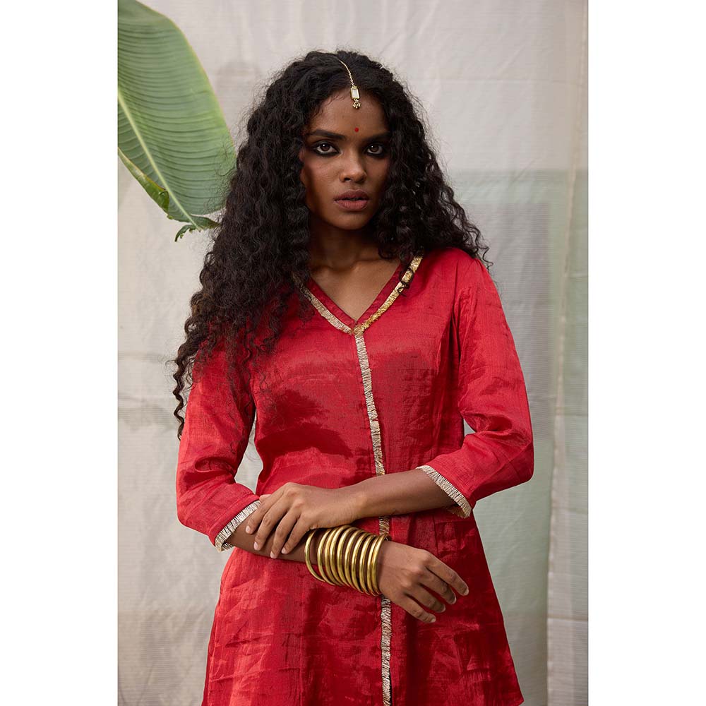 Raas Life Dhara Zari Chanderi Solid Kurta and Palazzo (Set of 2)