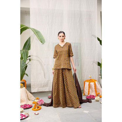 Raas Life Amala Zari Chanderi Kurta with Palazzo and Dupatta (Set of 2)