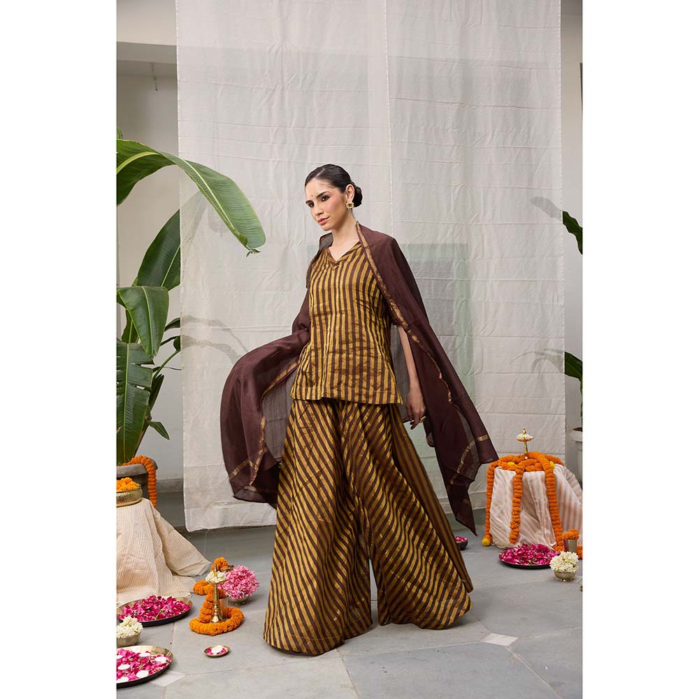 Raas Life Amala Zari Chanderi Kurta with Palazzo and Dupatta (Set of 2)
