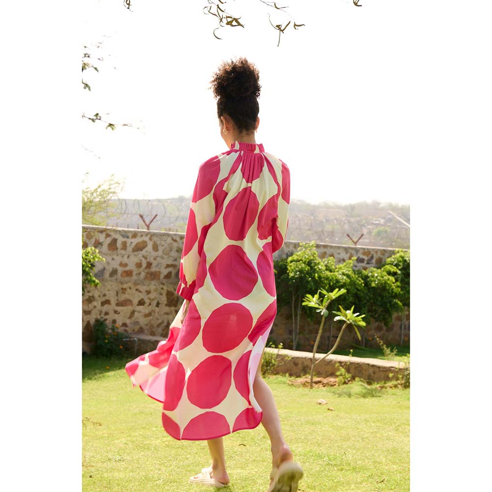 Raas Life Pink Daisy Printed Dress