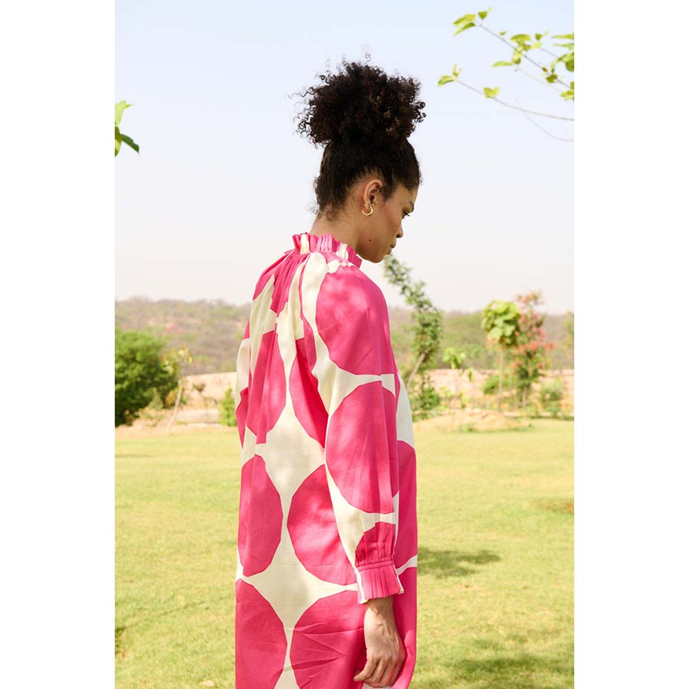Raas Life Pink Daisy Printed Dress