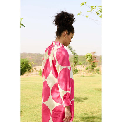 Raas Life Pink Daisy Printed Dress