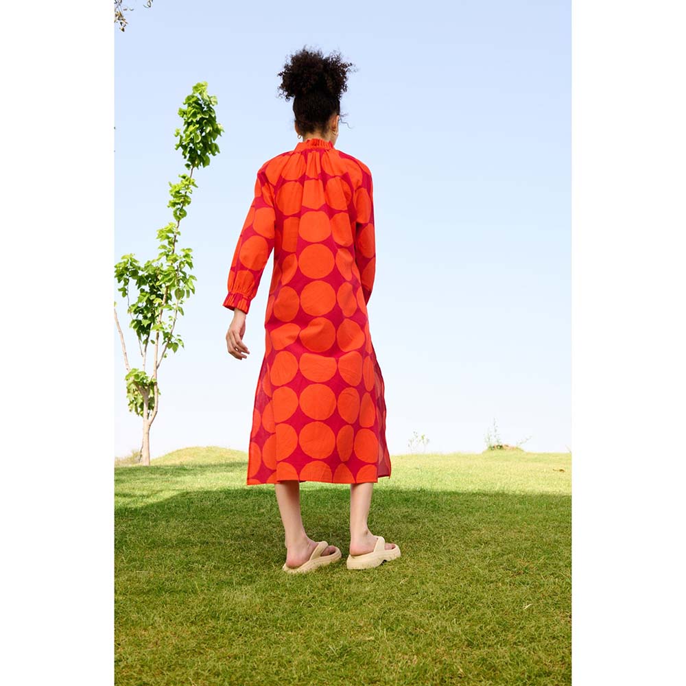 Raas Life Red Daisy Printed Dress