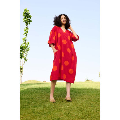 Raas Life Red Marie Printed Dress