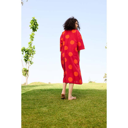 Raas Life Red Marie Printed Dress