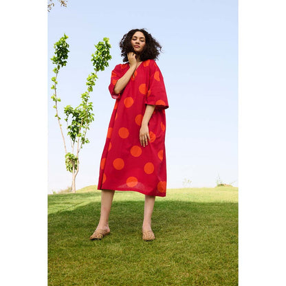 Raas Life Red Marie Printed Dress