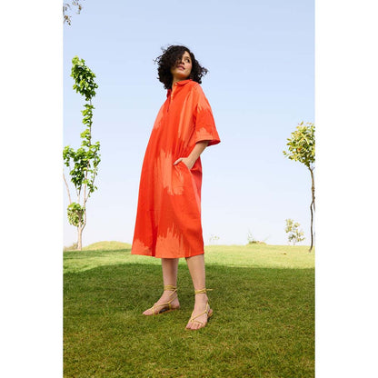 Raas Life Orange Madame Printed Dress