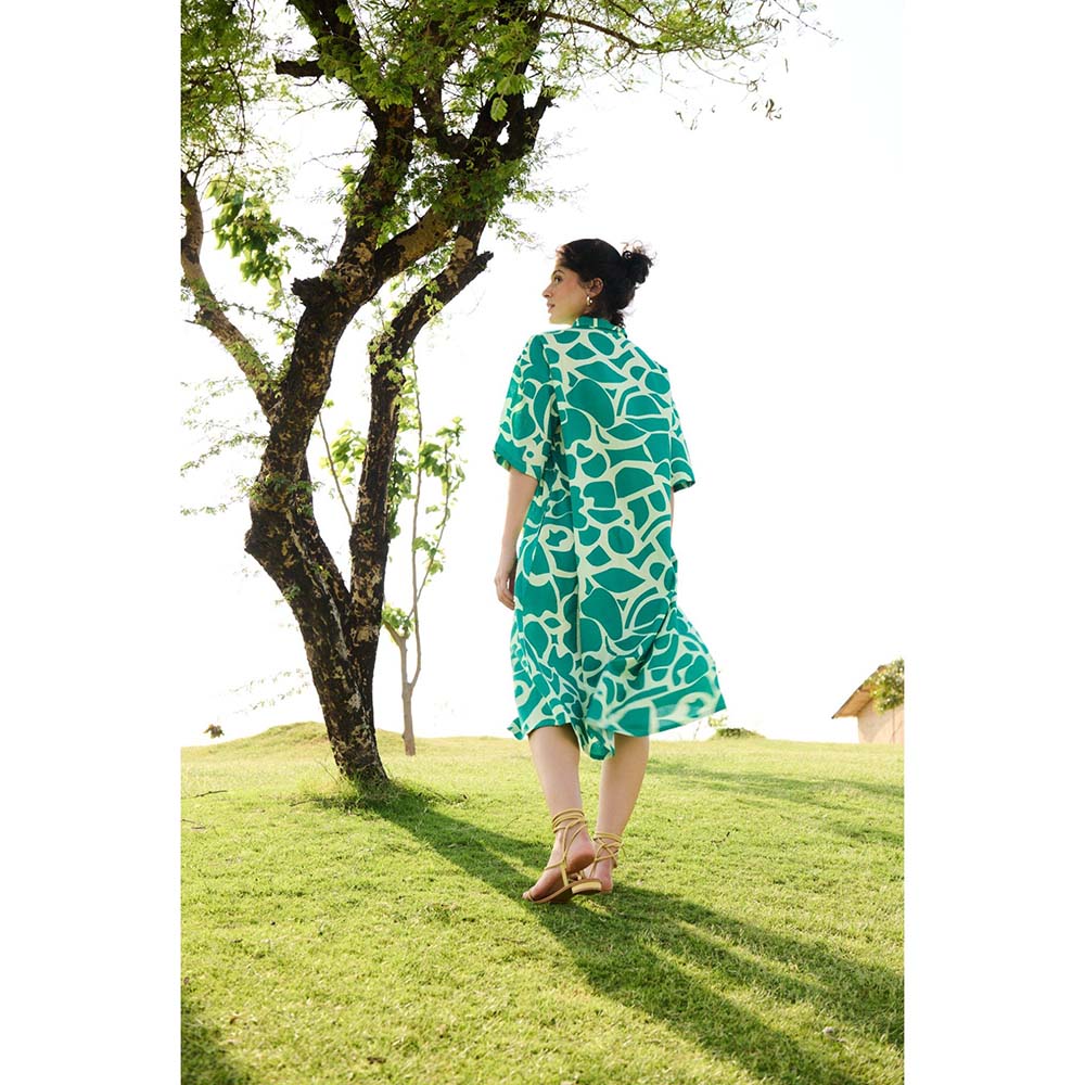 Raas Life Green Madame Printed Dress