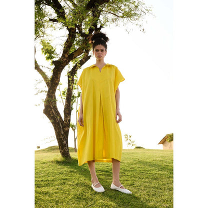 Raas Life Yellow Chamomile Solid Dress